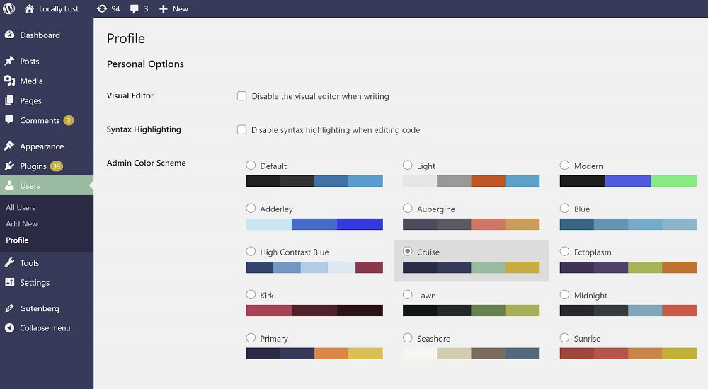 Change Admin Color Scheme